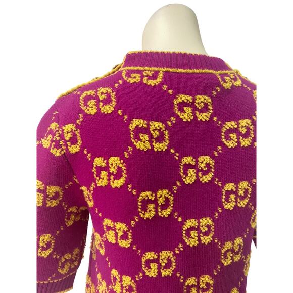 Gucci Wool GG Boucle Sweater Mini Dress Small Logo Monogram - Picture 4 of 10